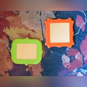 The Organic Bloom Vibrant Green and Orange Decorative Frames